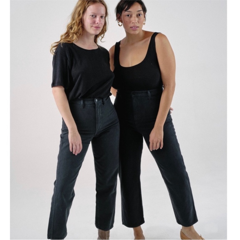 OZMA of California Kate Jean in Deadstock Black Cotton Twill